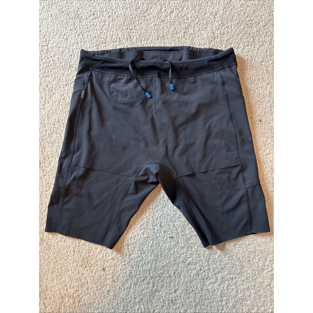 Janji Trail Half Tight Black Running Shorts Stretch Pockets | Mens Large